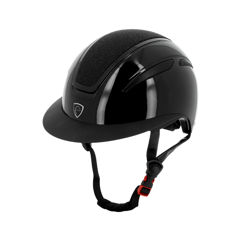 Equithème - Casque d'équitation Agris noir brillant céleste | - Ohlala