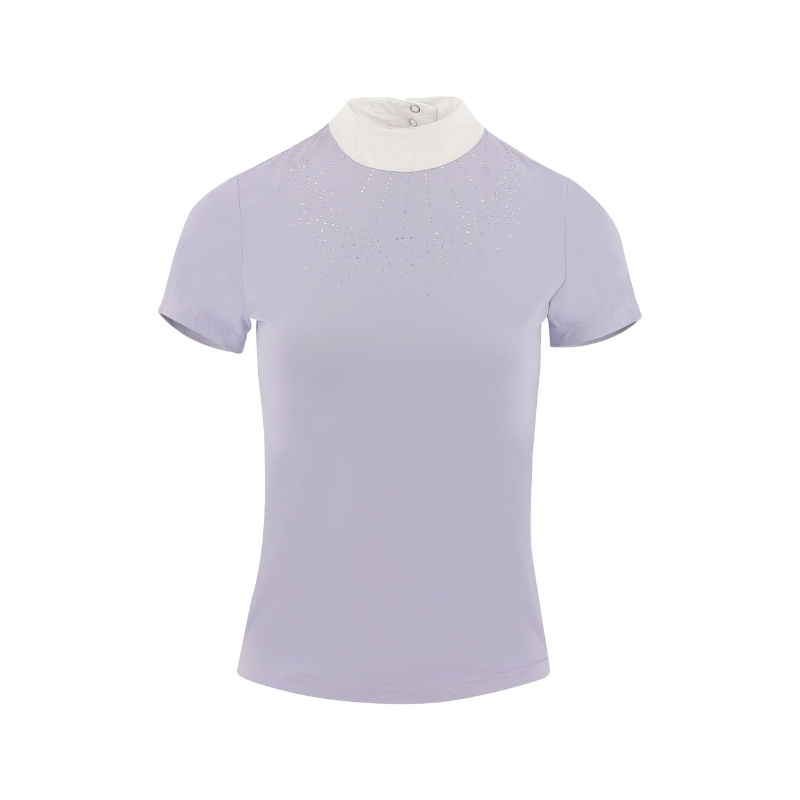 Equithème - Polo de concours manches courtes enfant London violet | - Ohlala