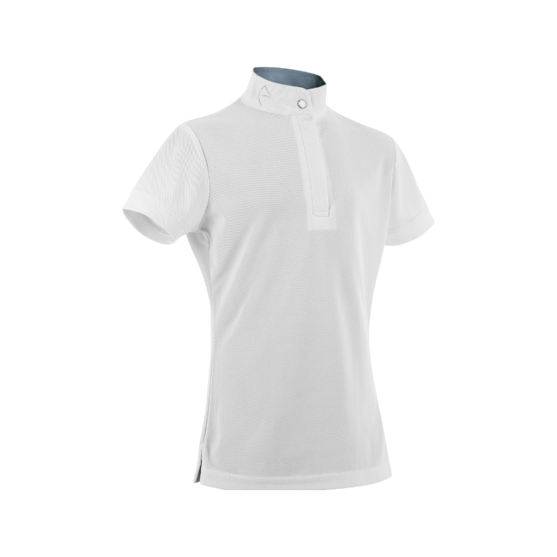 Equithème - Polo de concours manches courtes enfant Mesh Betty blanc | - Ohlala