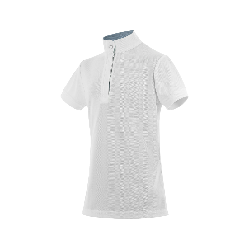 Equithème - Polo de concours manches courtes enfant Mesh Betty blanc | - Ohlala