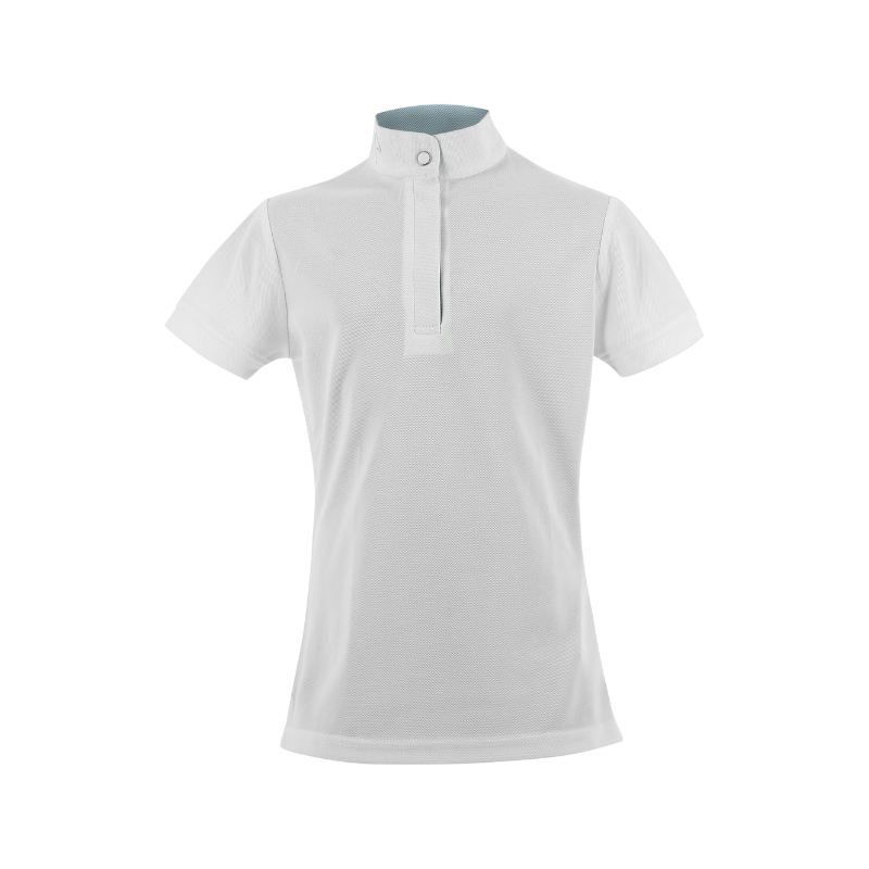 Equithème - Polo de concours manches courtes enfant Mesh Betty blanc | - Ohlala