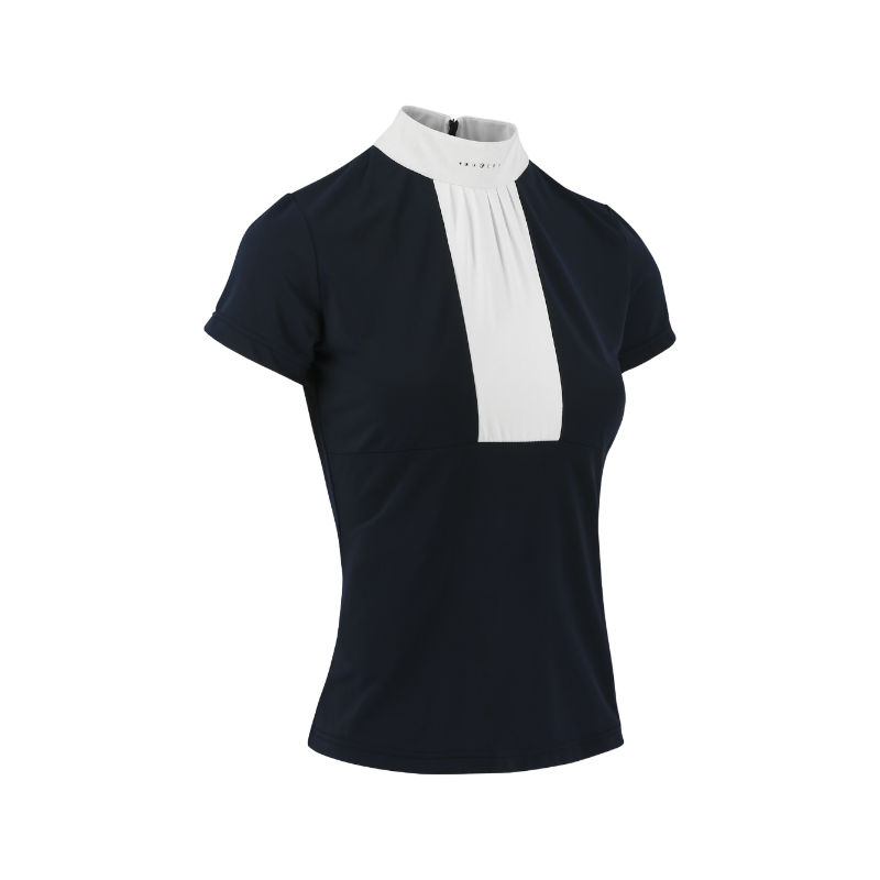 Equithème - Polo de concours manches courtes femme Doha marine | - Ohlala
