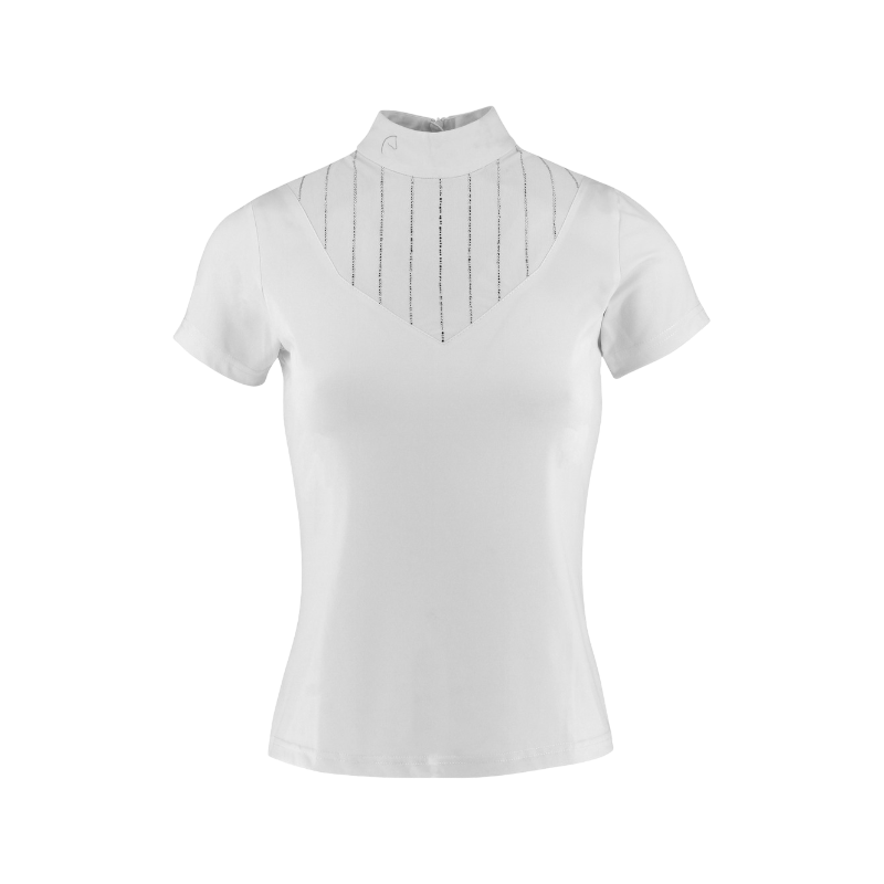 Equithème - Polo de concours manches courtes femme Funza blanc | - Ohlala