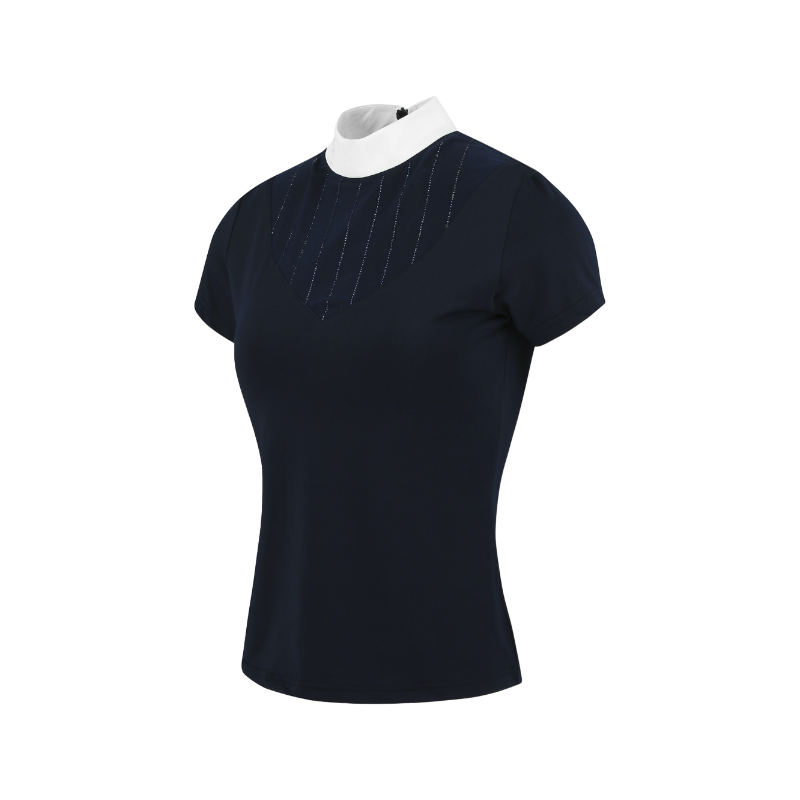 Equithème - Polo de concours manches courtes femme Funza marine | - Ohlala