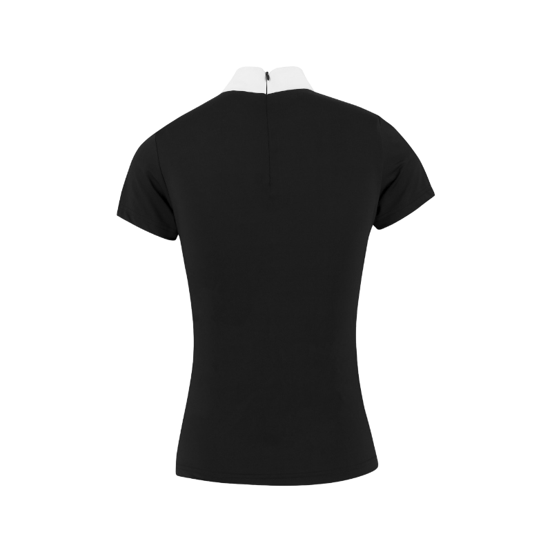 Equithème - Polo de concours manches courtes femme Funza noir | - Ohlala