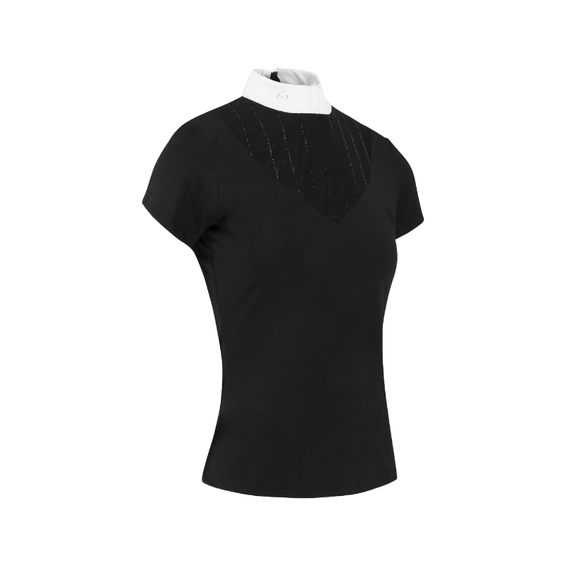 Equithème - Polo de concours manches courtes femme Funza noir | - Ohlala
