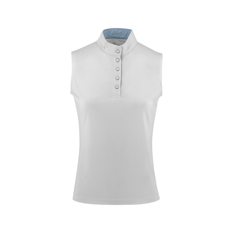 Equithème - Polo de concours sans manches mesh femme Molly blanc | - Ohlala