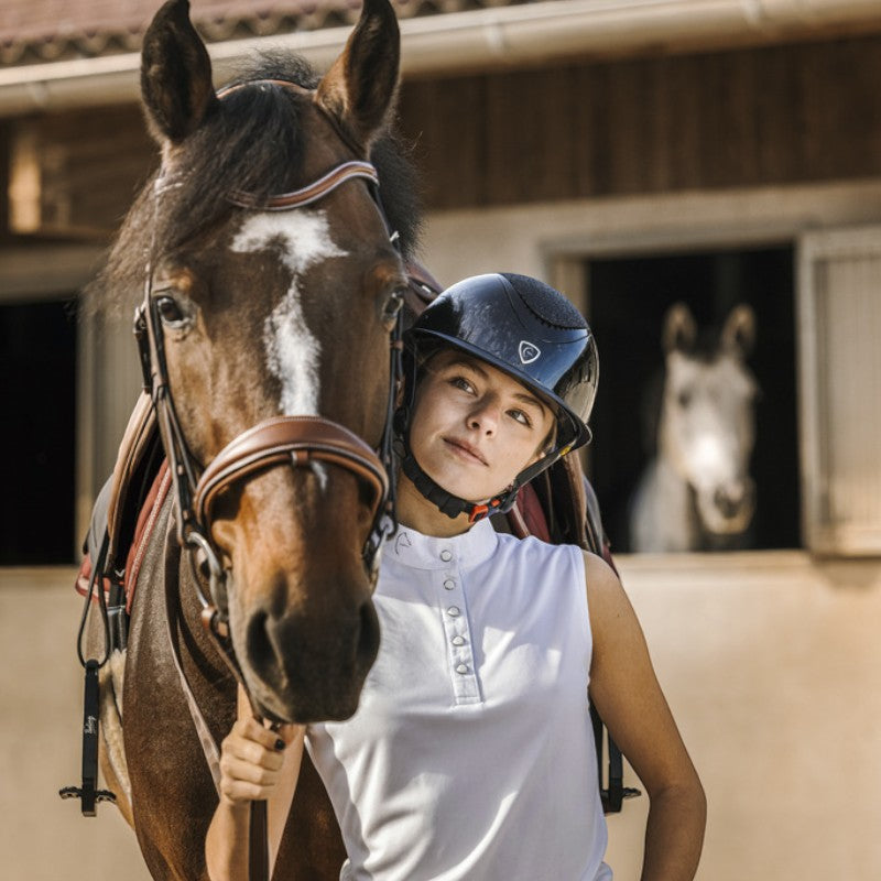 Equithème - Polo de concours sans manches mesh femme Molly blanc | - Ohlala