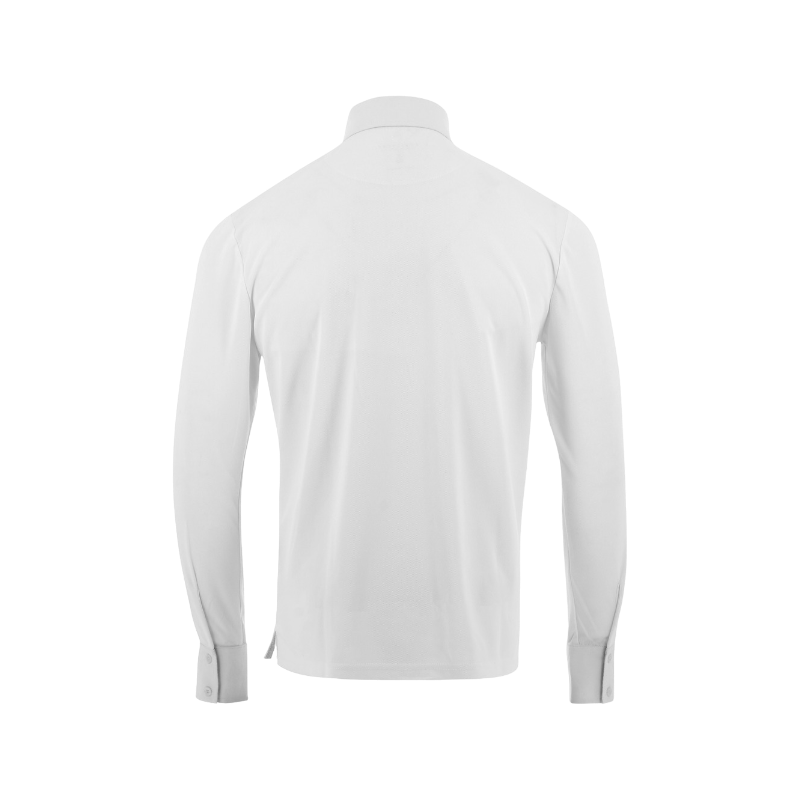 Equithème - Polo de concours manches longues mesh homme Dany blanc | - Ohlala