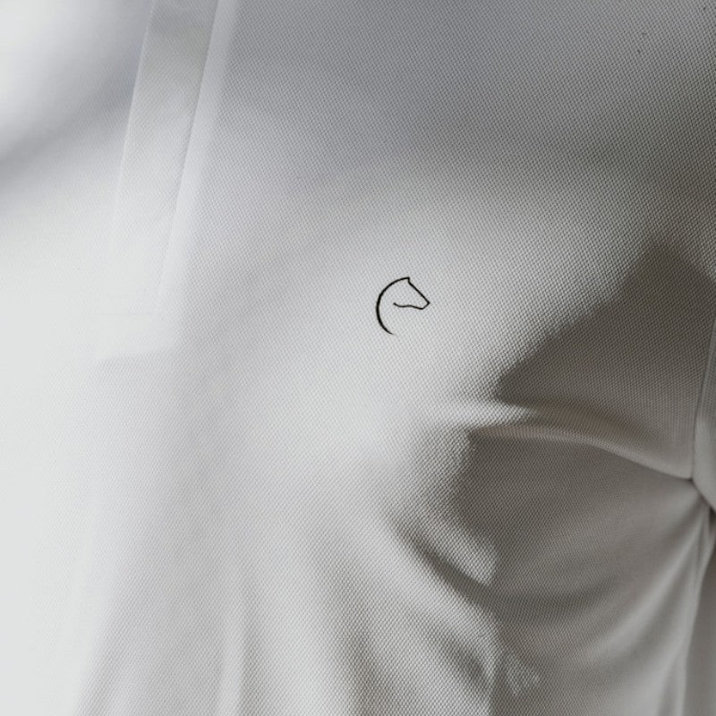 Equithème - Polo de concours manches longues mesh homme Dany blanc | - Ohlala