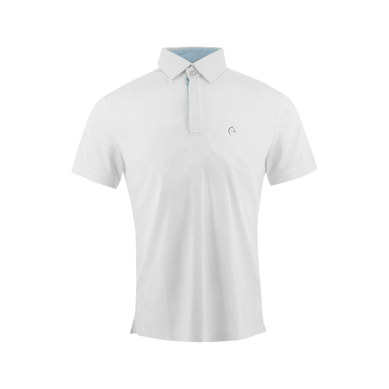 Equithème - Polo de concours manches courtes mesh homme Edy blanc | - Ohlala