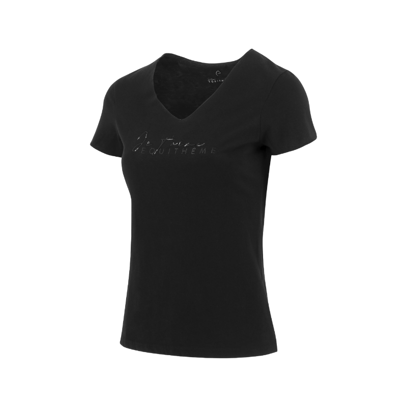 Equithème - T-shirt manches courtes femme Rehane édition "Je t'aime" noir | - Ohlala
