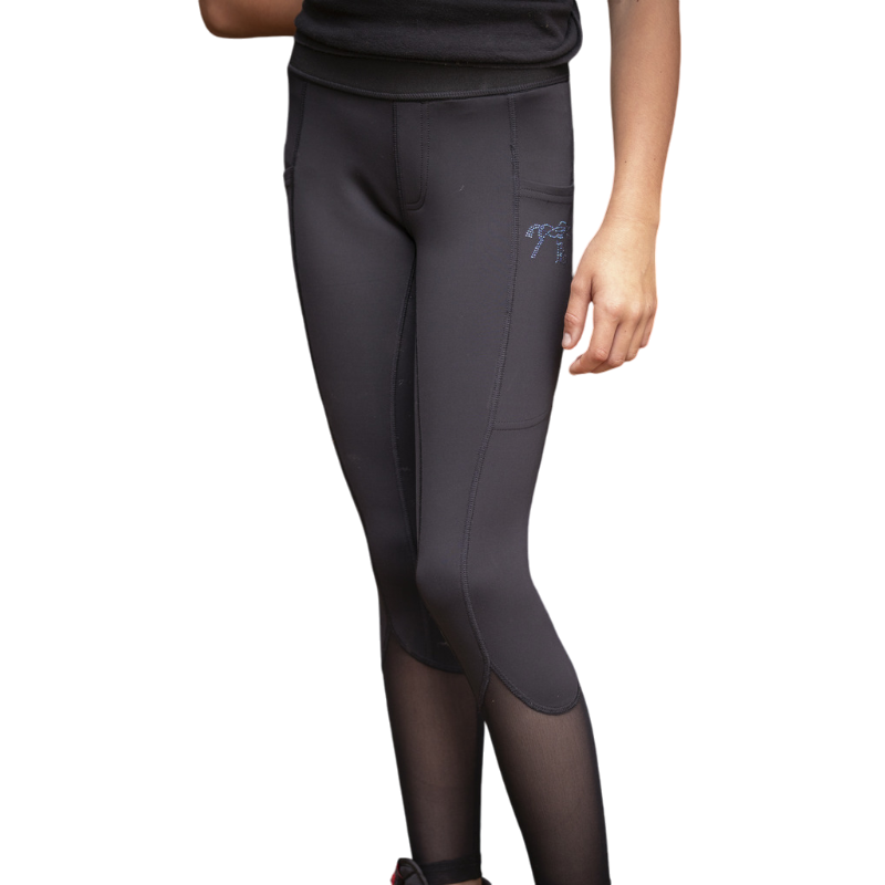Eden by Pénélope - Legging d'équitation fille Delphe pull-on noir | - Ohlala