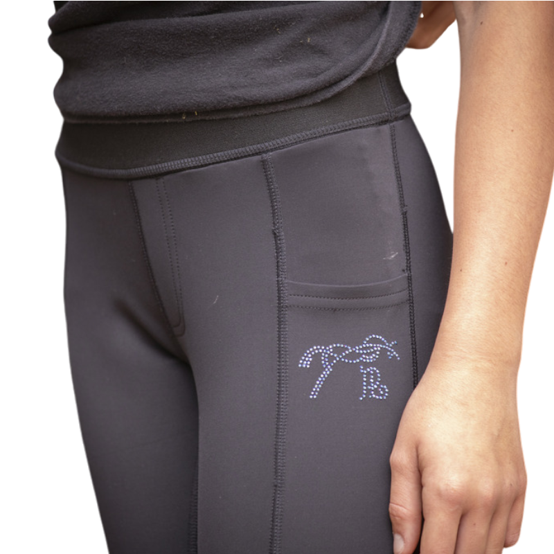 Eden by Pénélope - Legging d'équitation fille Delphe pull-on noir | - Ohlala