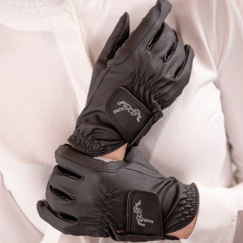 Eden by Pénélope - Gants Prisma Strass enfant noir | - Ohlala