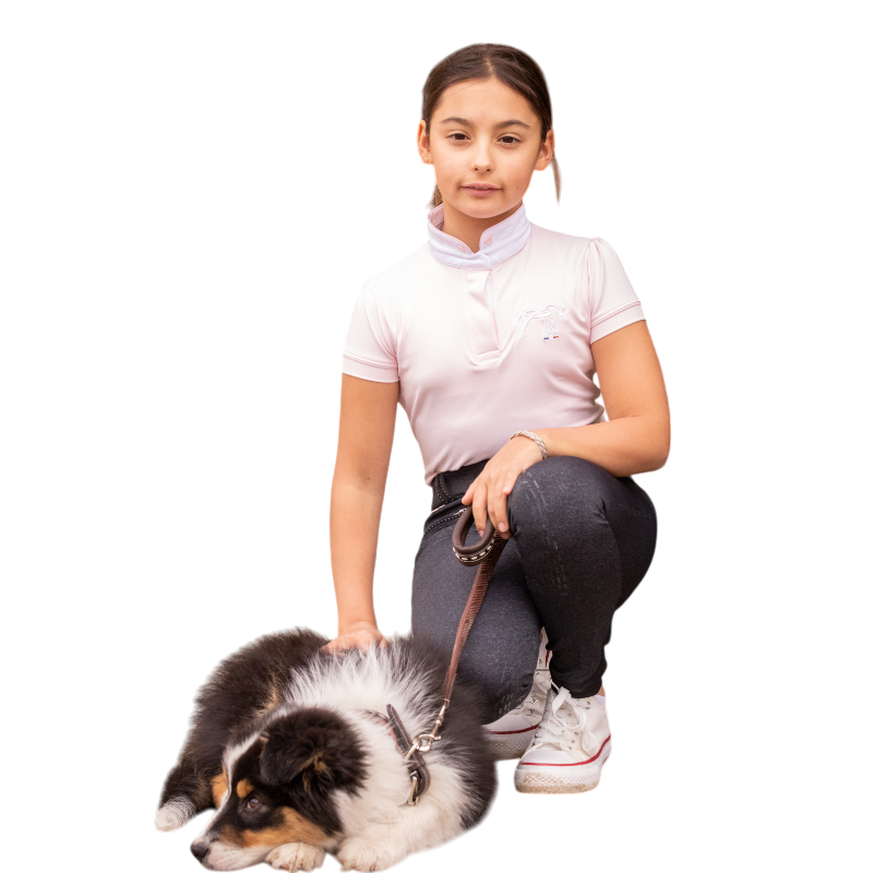 Eden by Pénélope - Polo de concours manches courtes enfant Madrid rose | - Ohlala