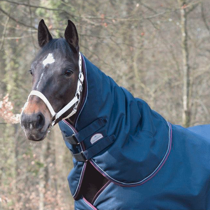 Equithème - Couvre-cou Tyrex 1200D 0g marine/bordeaux | - Ohlala