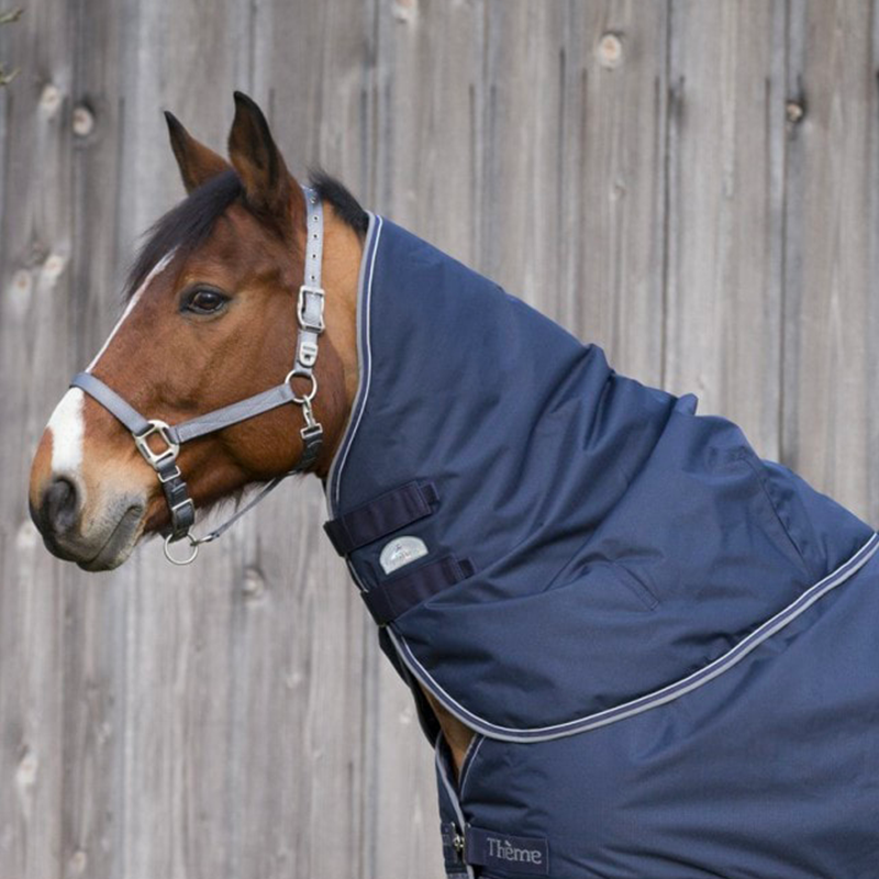Equithème - Couvre-cou Tyrex 600D marine/gris 0g | - Ohlala