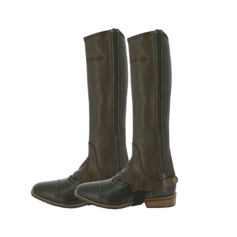 Equithème - Mini-chaps cuir brun | - Ohlala