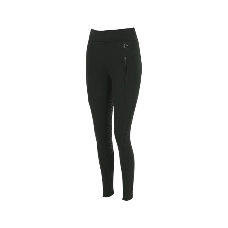 Equithème - Legging d'équitation femme softshell Dolomyt fond silicone noir | - Ohlala