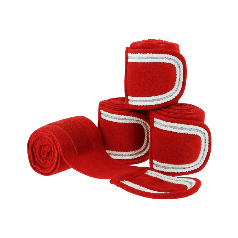 Equithème - Bandes de polo Xmas rouge | - Ohlala