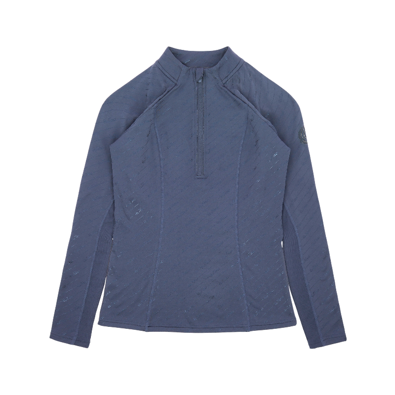 Equithème - Baselayer manches longues femme Je t'aime Sabine bleu/ gris | - Ohlala