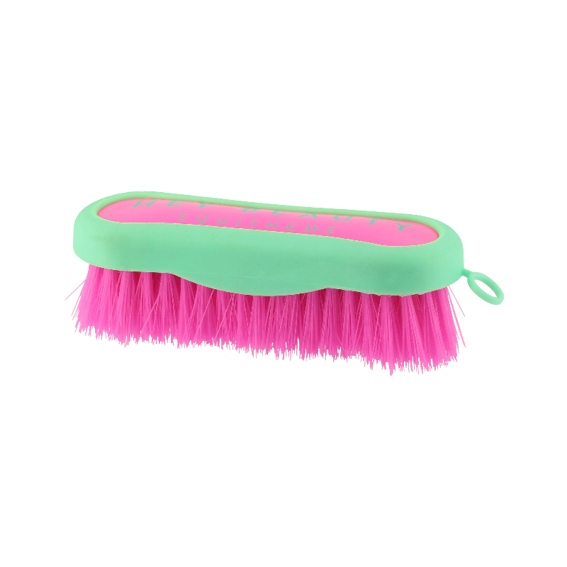 Equithème - Brosse de tête Je t'aime rose fluo | - Ohlala