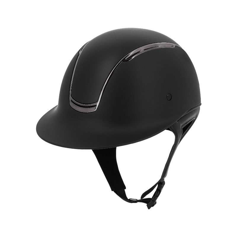 Equithème - Casque d'équitation visière large Soazy Mat chrome noir | - Ohlala