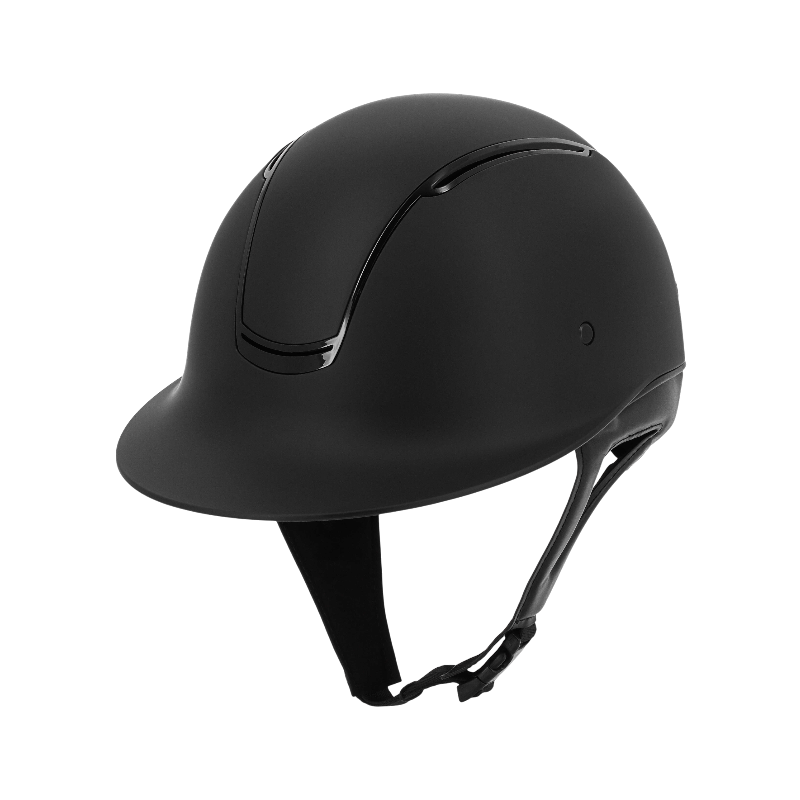 Equithème - Casque d'équitation visière large Soazy Mat noir brillant | - Ohlala