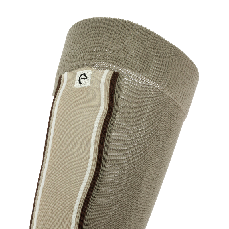 Equithème - Chaussettes Classic tricolore taupe (x1) | - Ohlala