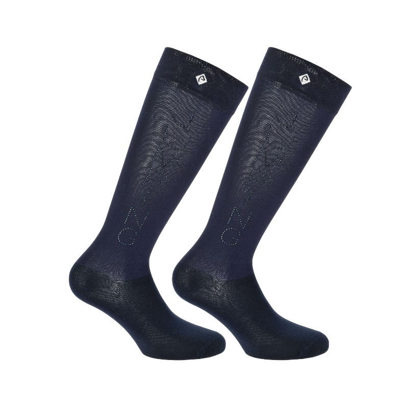 Equithème - Chaussettes Jeanne Jump marine (x1) | - Ohlala