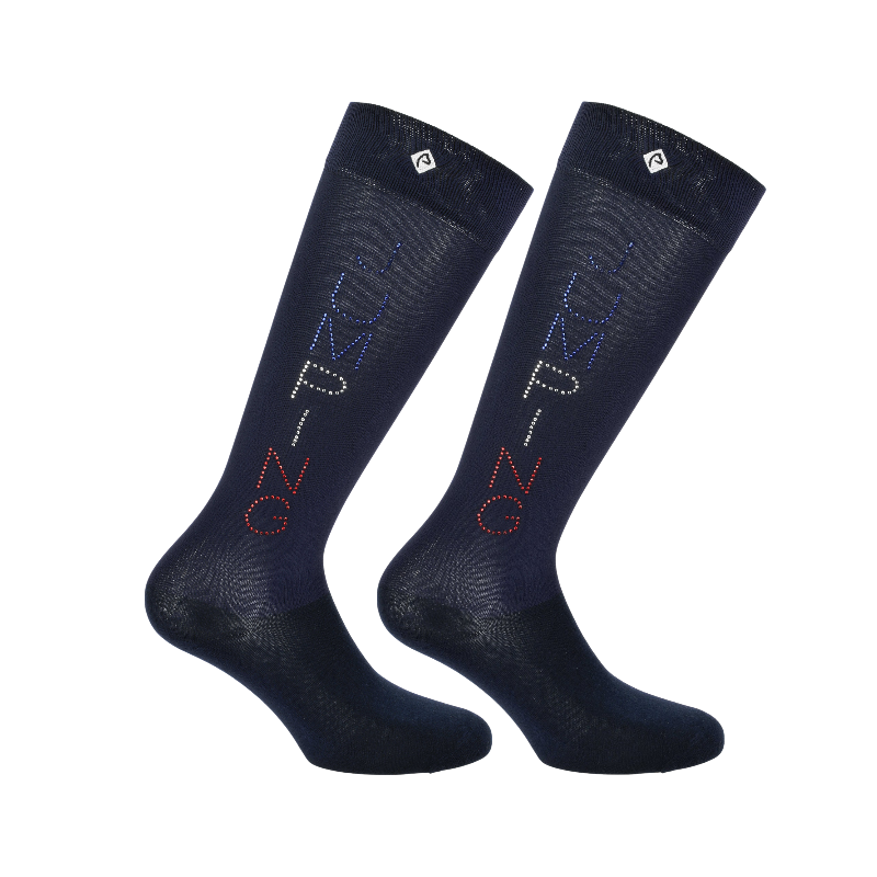 Equithème - Chaussettes Jeanne Jump marine/ bleu-blanc-rouge (x1) | - Ohlala