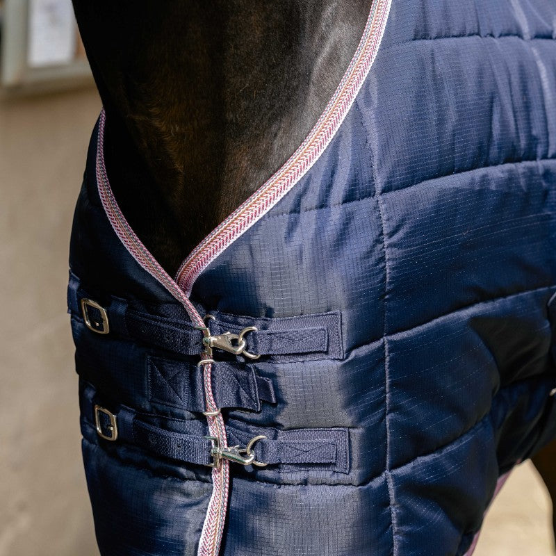 Equithème - Couverture d'écurie Aztec 50g marine | - Ohlala