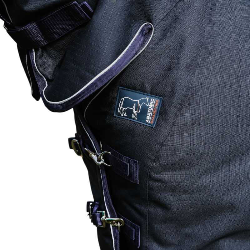 Equithème - Couverture d'extérieur Anatomic Combo 1200D 0g marine | - Ohlala