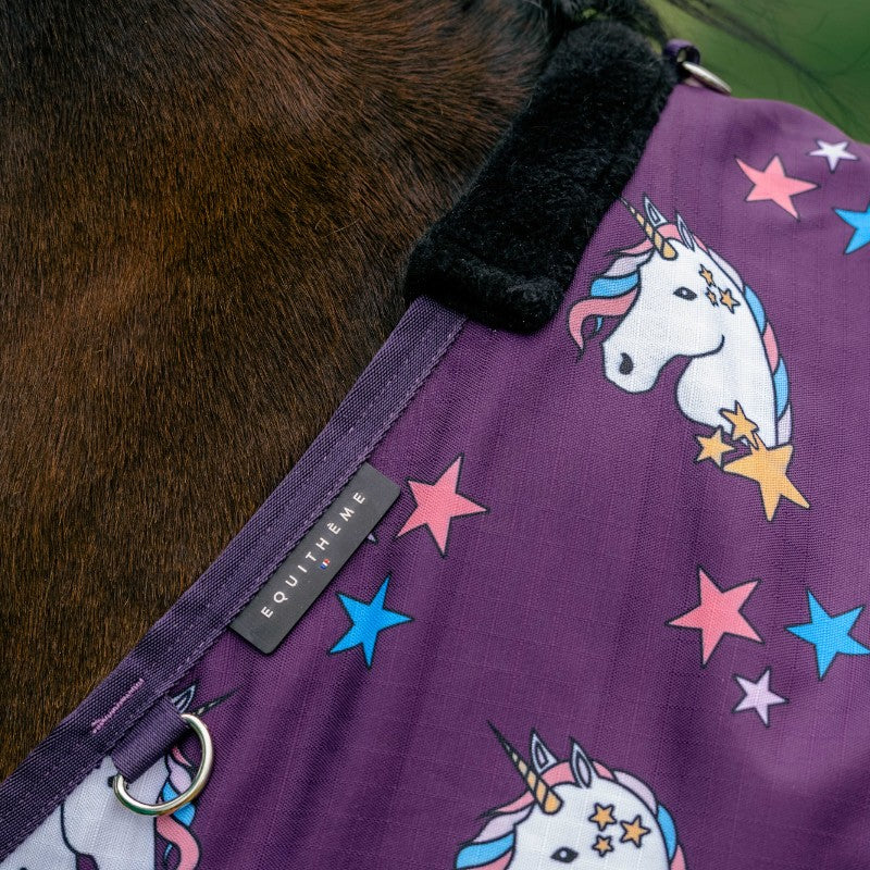 Equithème - Couverture d'extérieur Licorne standard 600D 0g prune | - Ohlala