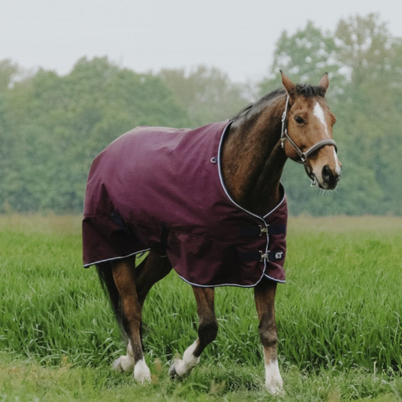 Equithème - Couverture d'extérieur Tyrex 1200D bordeaux 450g | - Ohlala