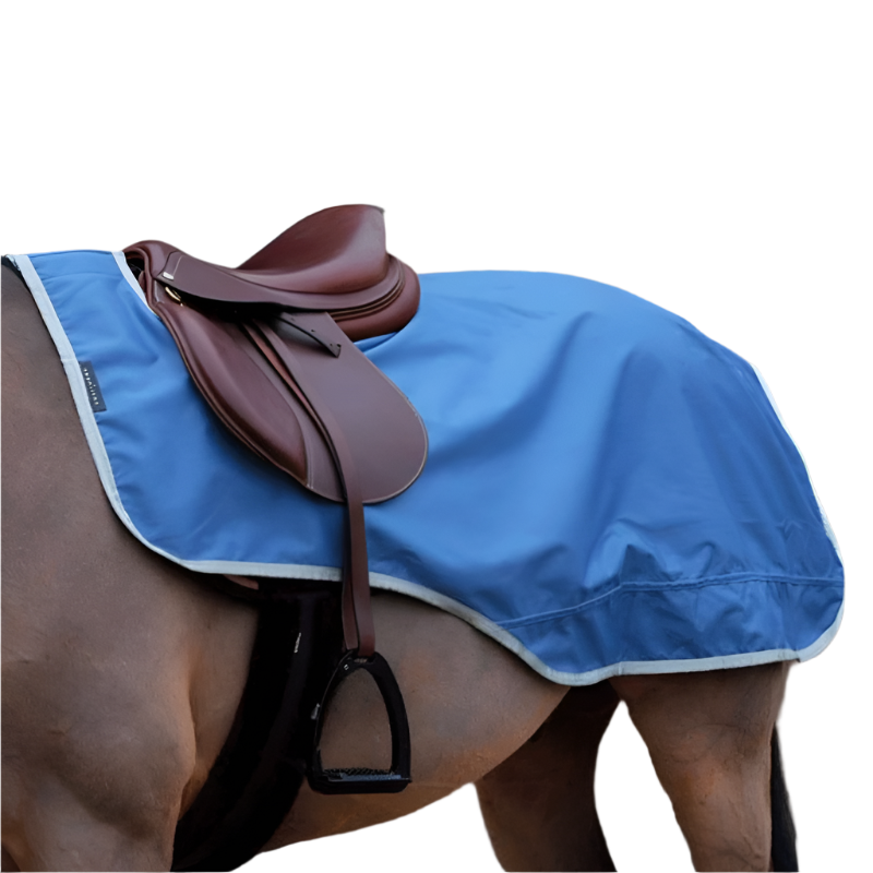 Equithème - Couvre-reins Tyrex 600D recyclé doublé polaire marine 0g | - Ohlala