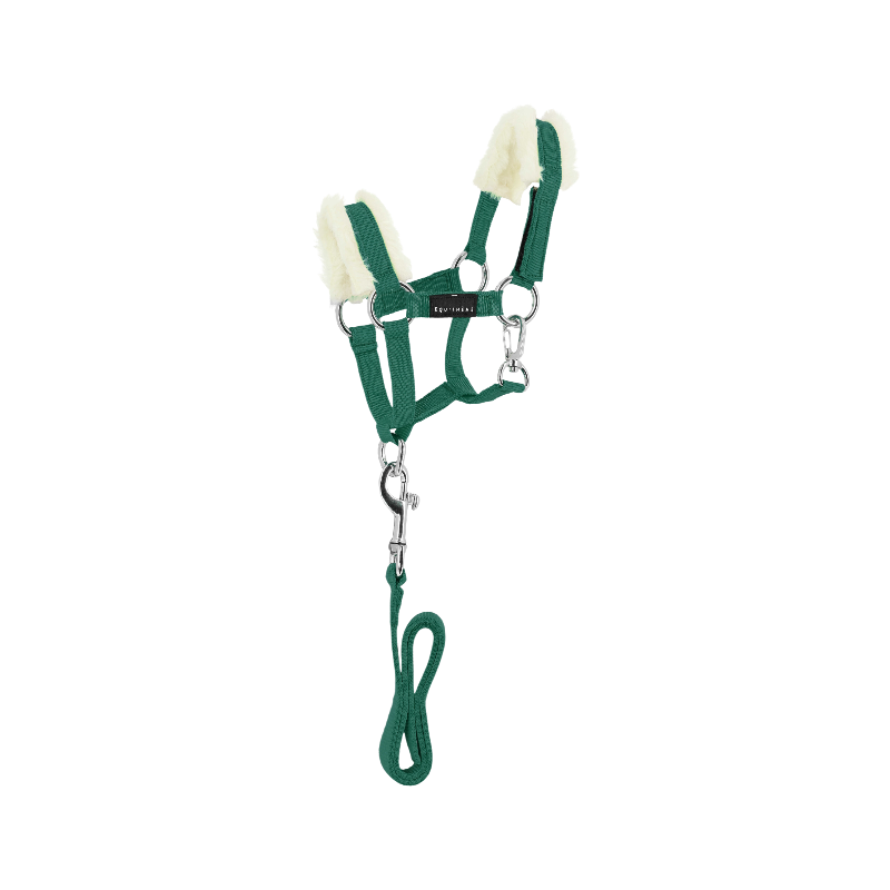 Equithème - Ensemble licol + longe pour mini poney vert foncé | - Ohlala