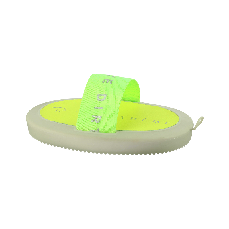 Equithème - Étrille Je t'aime jaune fluo | - Ohlala