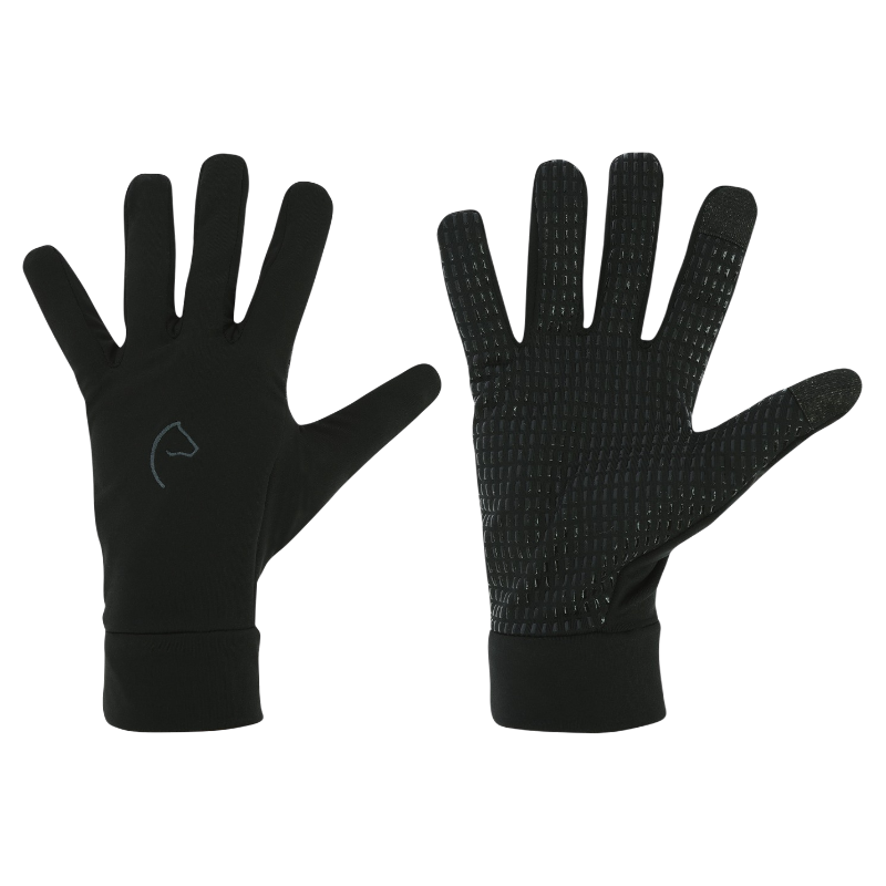 Equithème - Gants fin digital noir | - Ohlala