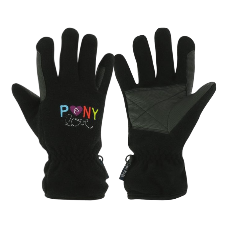 Equithème - Gants pony love noir | - Ohlala