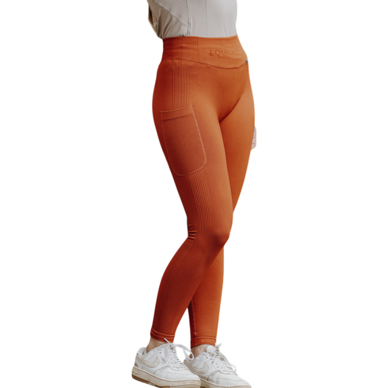 Equithème - Legging d'équitation femme Acacia orange | - Ohlala