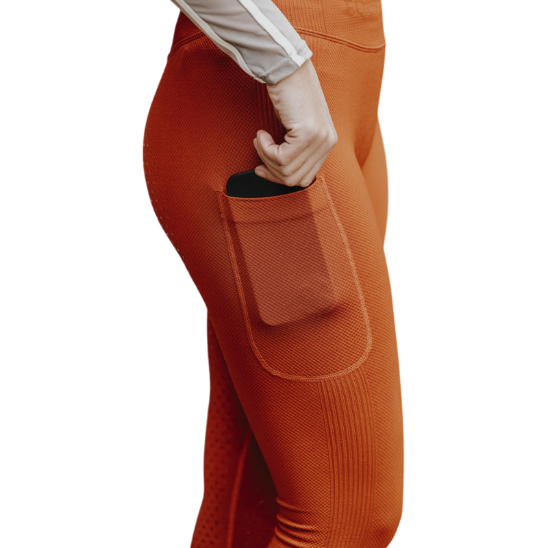 Equithème - Legging d'équitation femme Acacia orange | - Ohlala