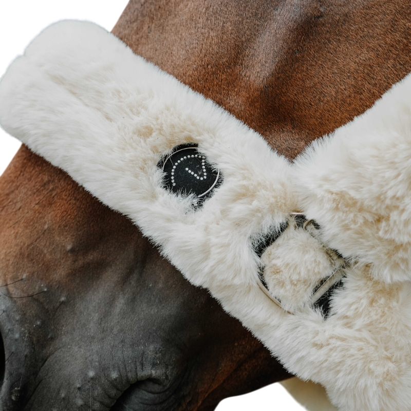 Equithème - Licol pour chevaux Snuggy Je t'aime écru | - Ohlala