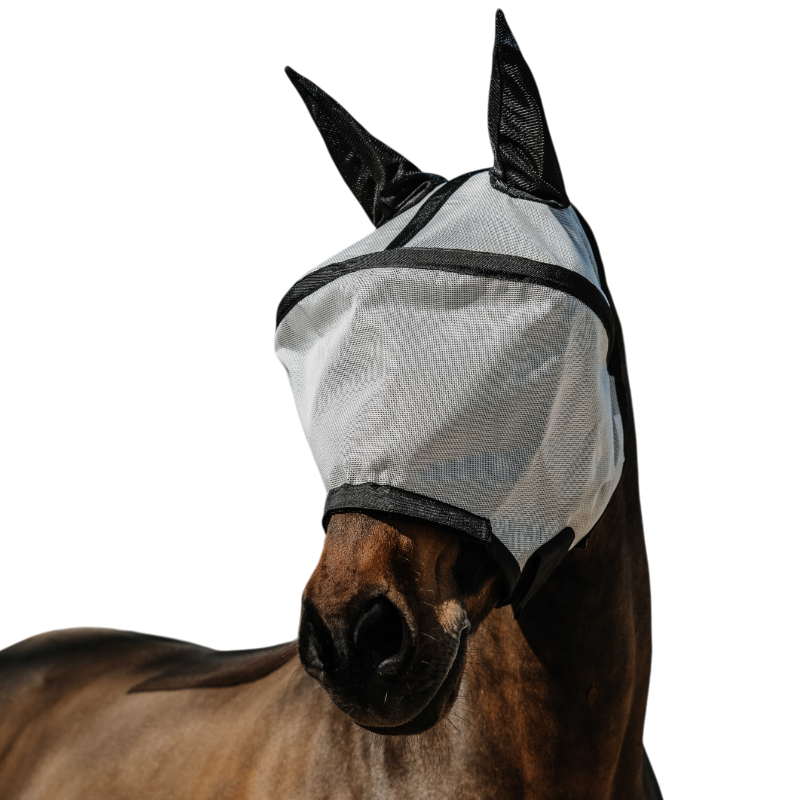 Equithème - Masque anti-mouches et UV Protech argent | - Ohlala