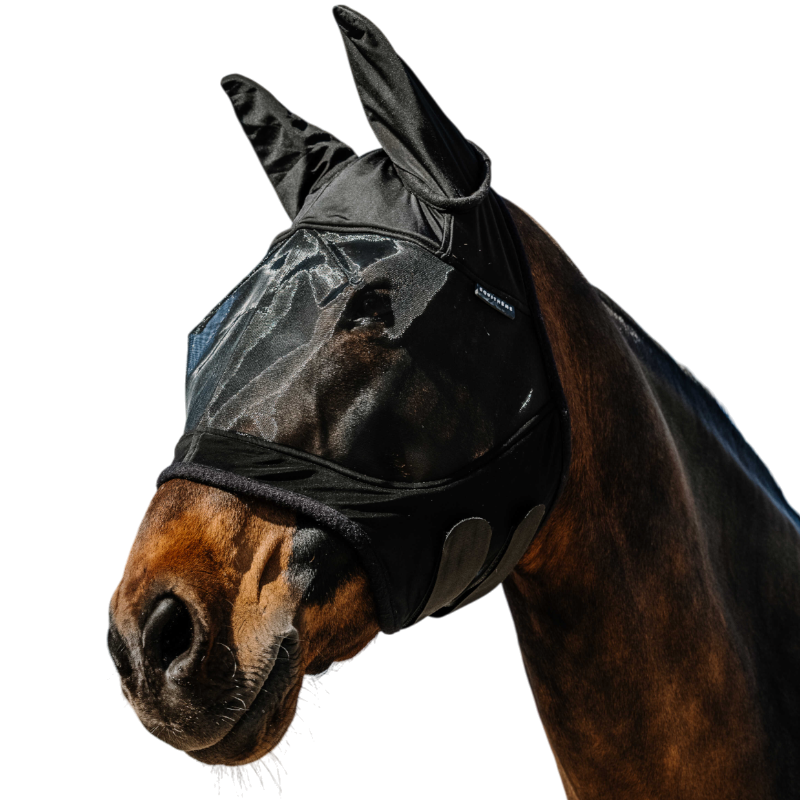 Equithème - Masque anti-mouches et UV Soft noir | - Ohlala