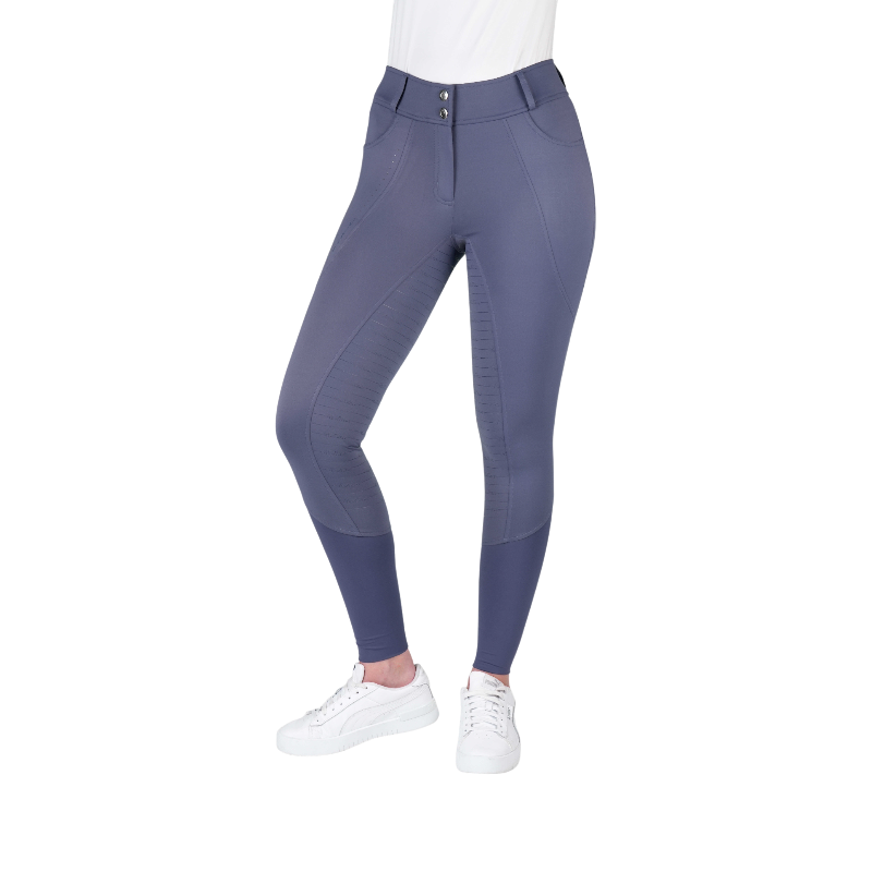 Equithème - Pantalon d'équitation enfant Elsa Je t'aime bleu/ gris | - Ohlala