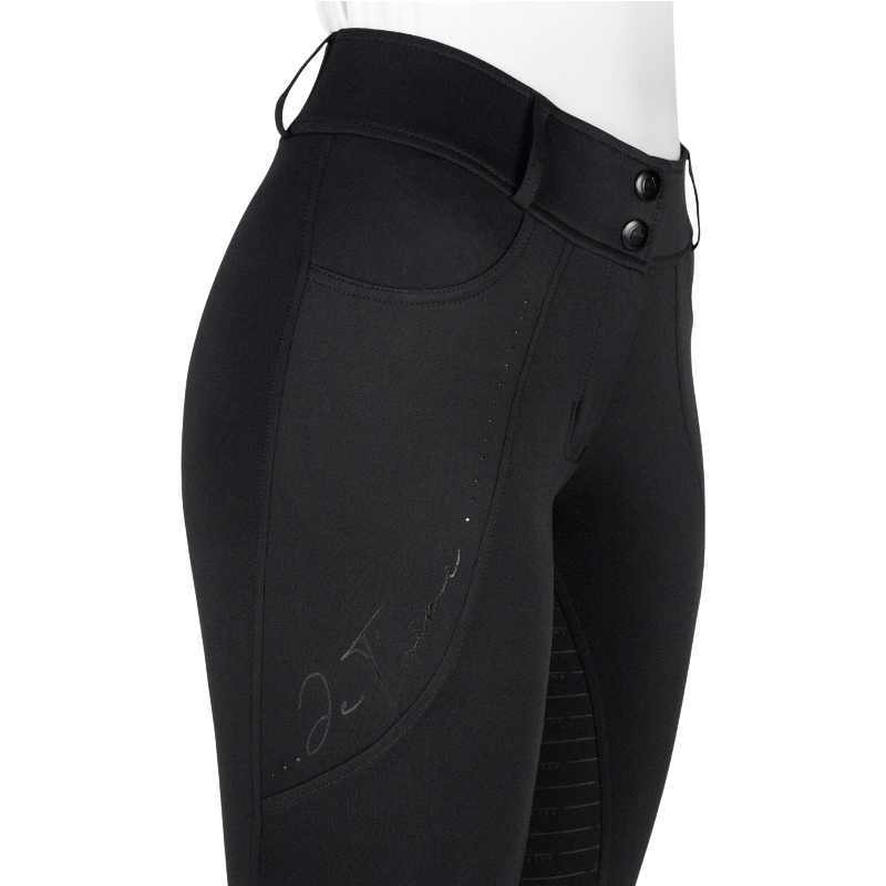 Equithème - Pantalon d'équitation enfant Elsa Je t'aime noir | - Ohlala