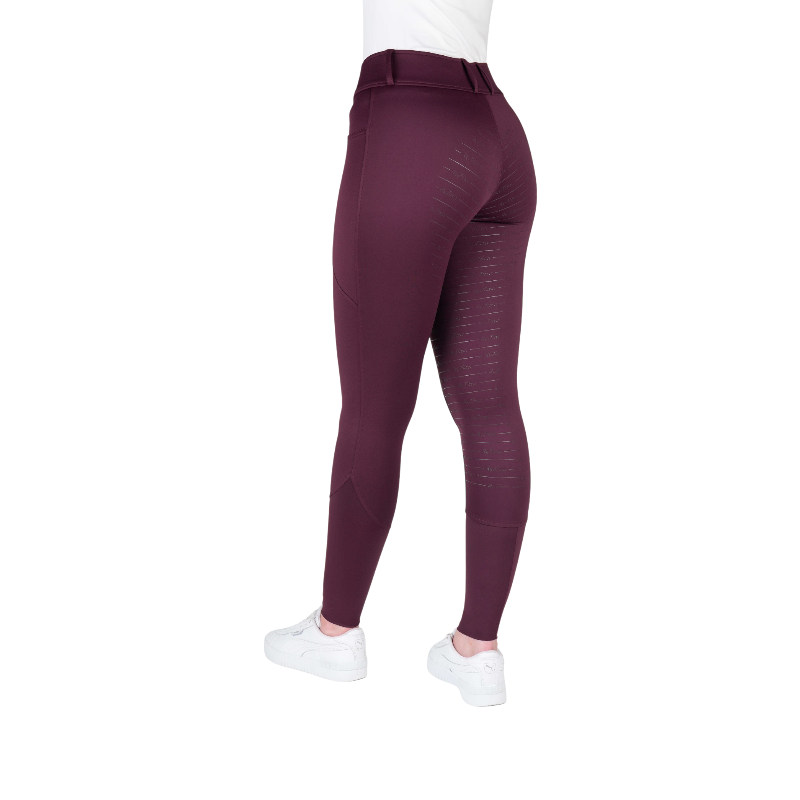 Equithème - Pantalon d'équitation femme Elsa Je t'aime prune | - Ohlala