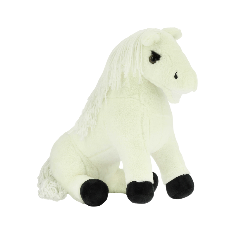 Equithème - Peluche mini poney Filou blanc | - Ohlala